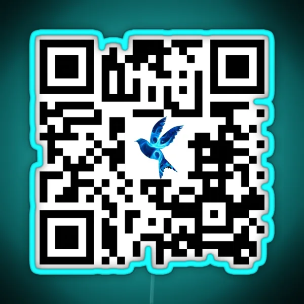 Blue Bird Anime Opening QR Code RGB Neon Sign