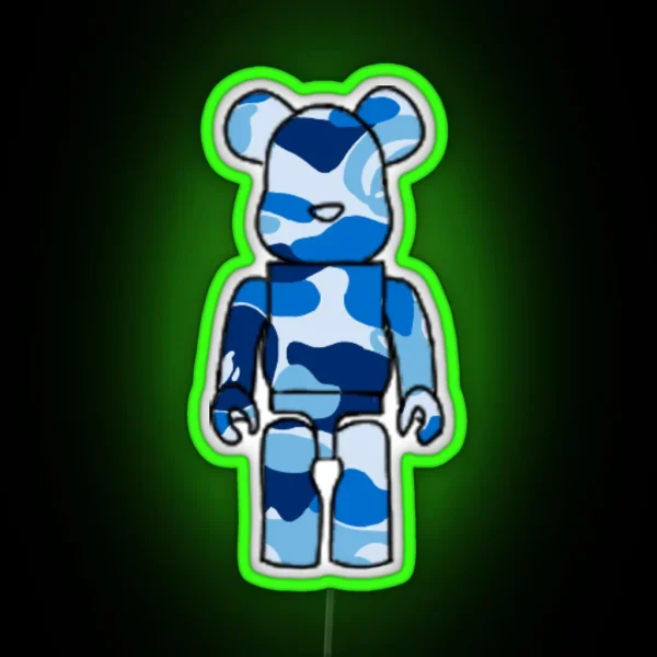 Blue Camo Bearbrick RGB Neon Sign