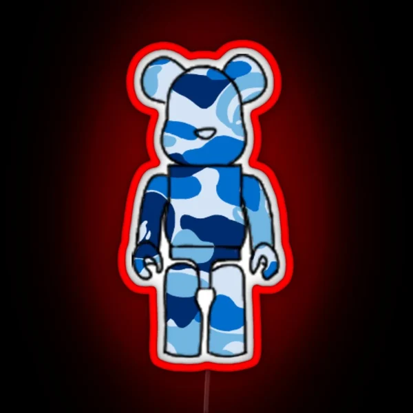 Blue Camo Bearbrick RGB Neon Sign
