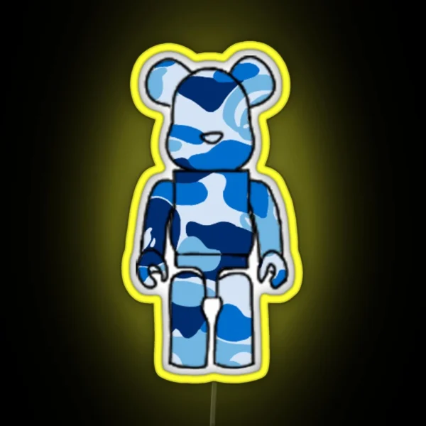 Blue Camo Bearbrick RGB Neon Sign