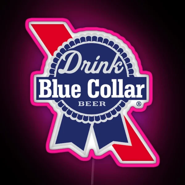 Blue Collar Drink Beer RGB Neon Sign