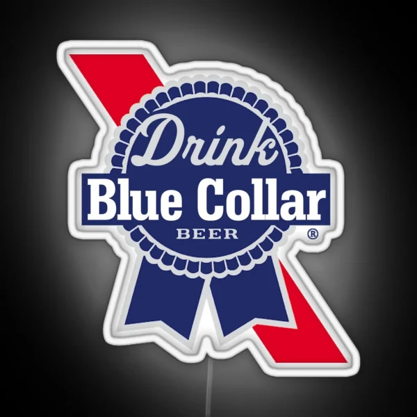 Blue Collar Drink Beer RGB Neon Sign
