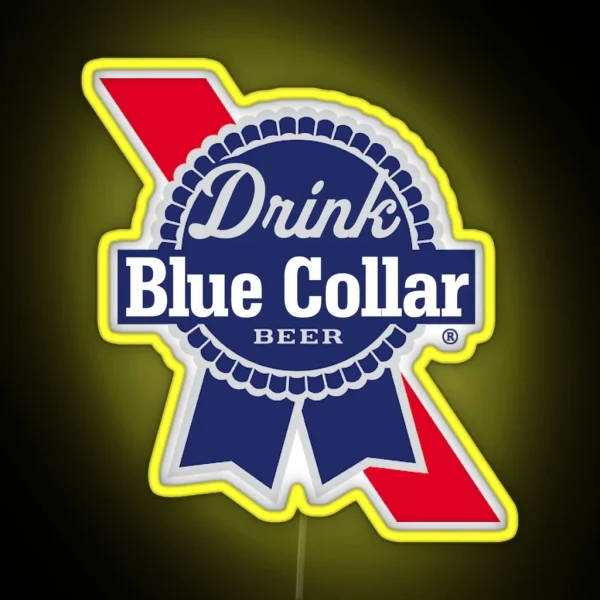 Blue Collar Drink Beer RGB Neon Sign