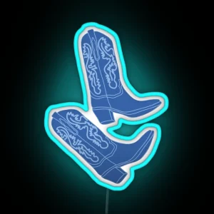 Blue Cowboy Boots RGB Neon Sign