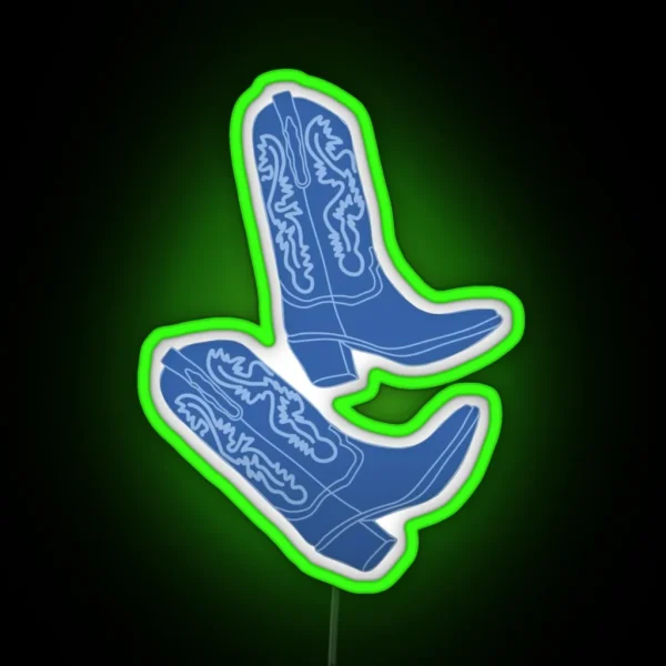 Blue Cowboy Boots RGB Neon Sign