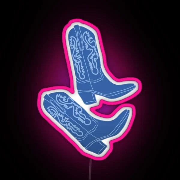 Blue Cowboy Boots RGB Neon Sign