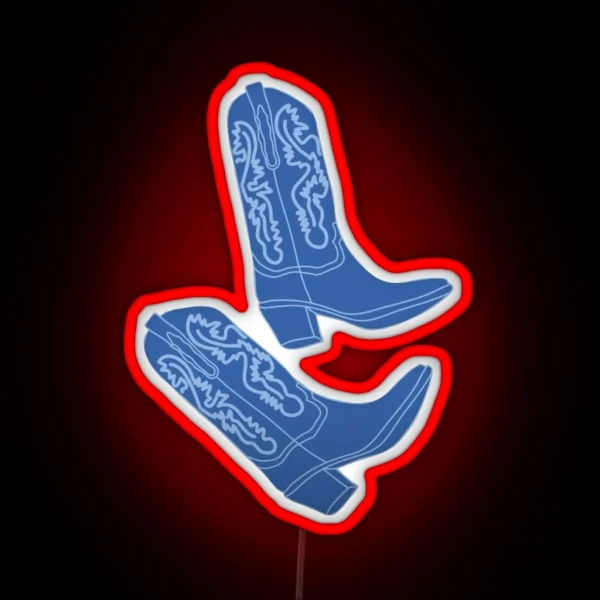 Blue Cowboy Boots RGB Neon Sign