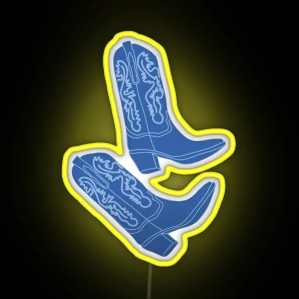 Blue Cowboy Boots RGB Neon Sign