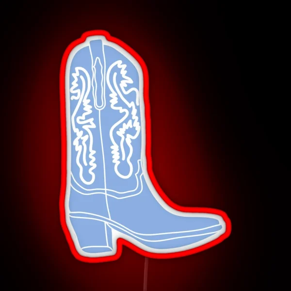 Blue Cowboy Cowgirl Boot RGB Neon Sign