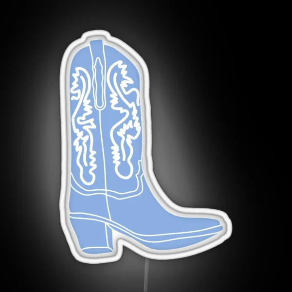 Blue Cowboy Cowgirl Boot RGB Neon Sign