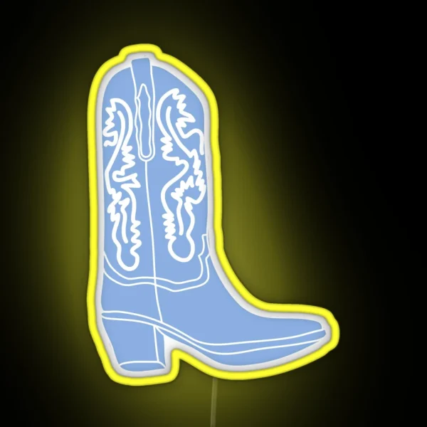 Blue Cowboy Cowgirl Boot RGB Neon Sign