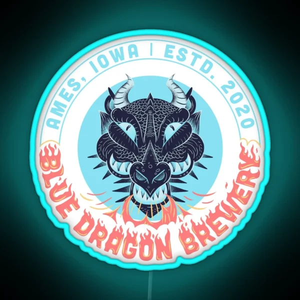 Blue Dragon Brewery Logo RGB Neon Sign