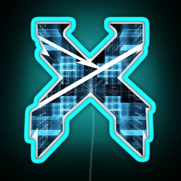 Blue Excision Logo RGB Neon Sign