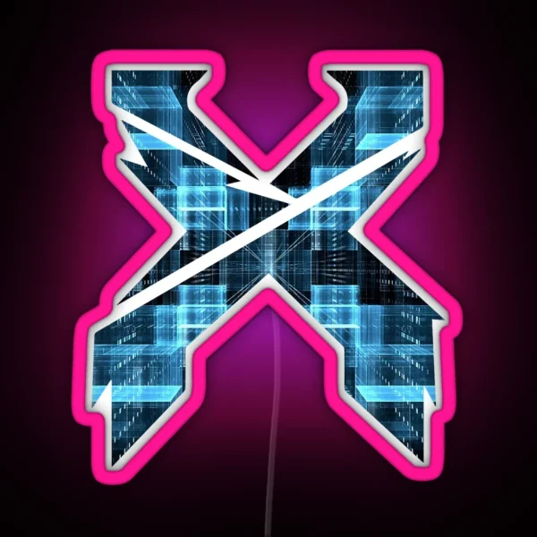 Blue Excision Logo RGB Neon Sign