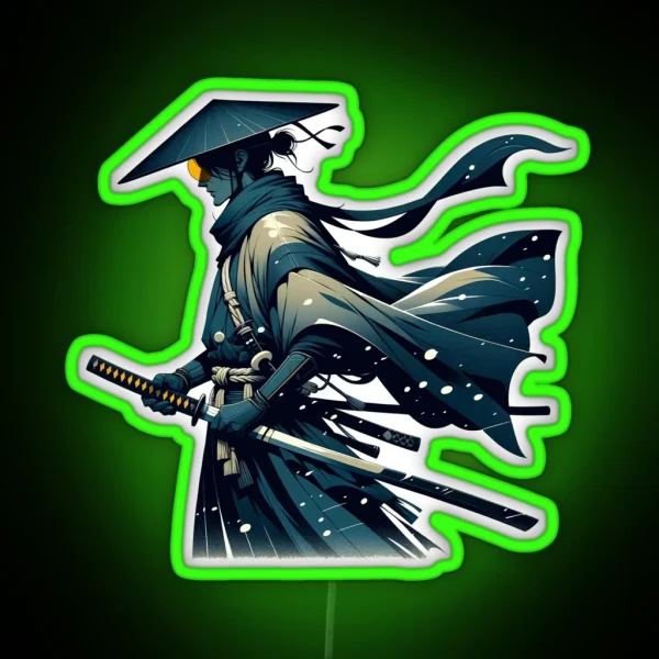 Blue Eye Samurai Retro Vintage Stylized RGB Neon Sign