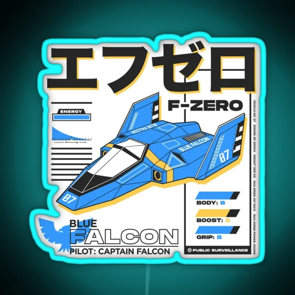 BLUE FALCON RGB Neon Sign