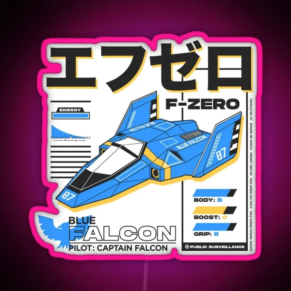 BLUE FALCON RGB Neon Sign