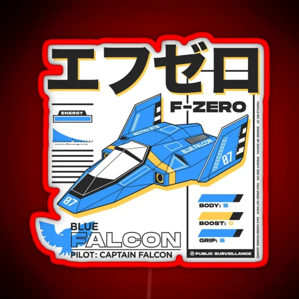 BLUE FALCON RGB Neon Sign
