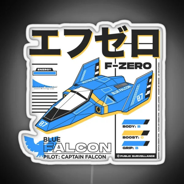 BLUE FALCON RGB Neon Sign