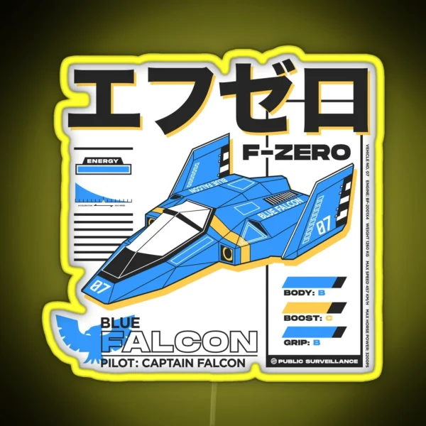 BLUE FALCON RGB Neon Sign