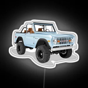 Blue Ford Bronco RGB Neon Sign