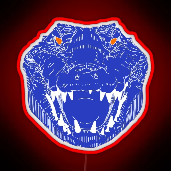 BLUE Gator Face RGB Neon Sign