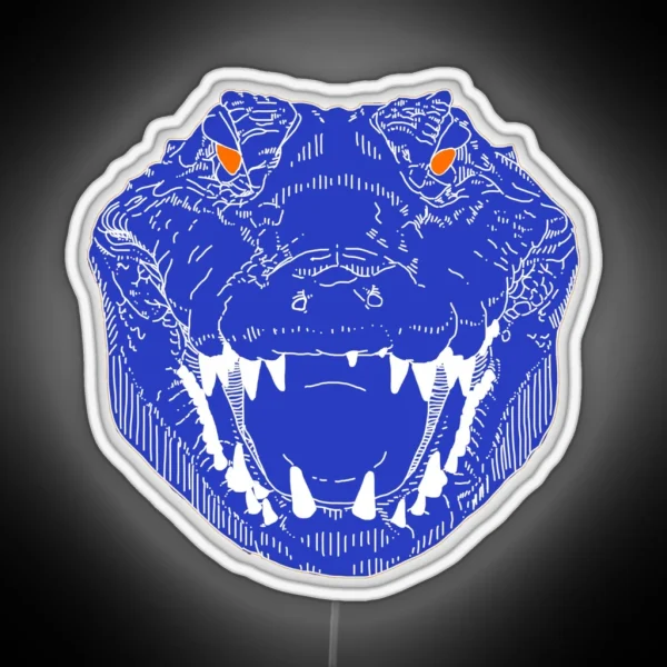 BLUE Gator Face RGB Neon Sign