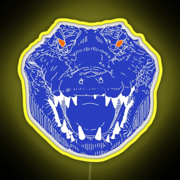 BLUE Gator Face RGB Neon Sign