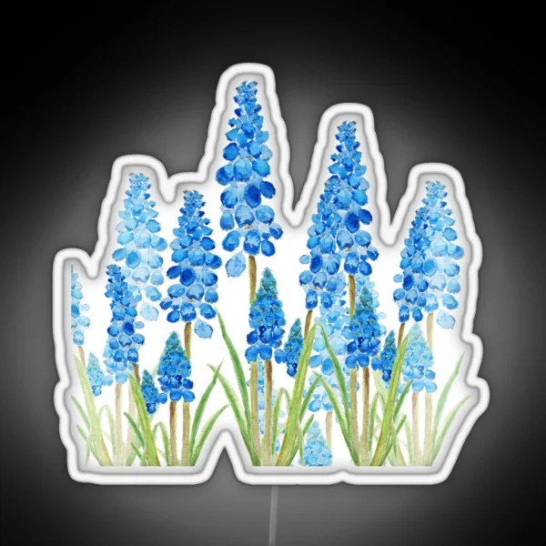 Blue Grape Hyacinth Forest RGB Neon Sign