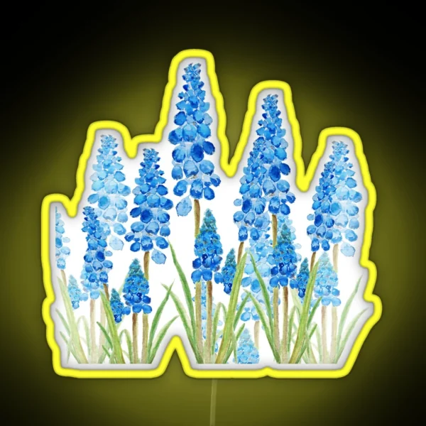 Blue Grape Hyacinth Forest RGB Neon Sign