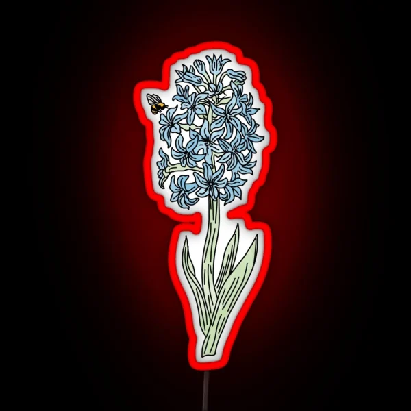 Blue Hyacinth With A Bee Bridgerton S2 RGB Neon Sign