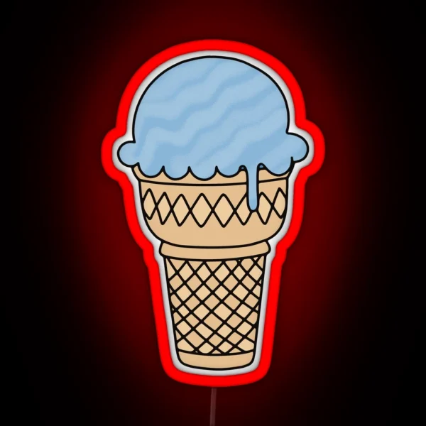 Blue Ice Cream Cone RGB Neon Sign
