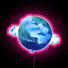 Vibrant Blue Ice Planet Color-Changing LED Neon Sign Art Display
