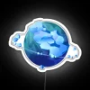 Vibrant blue ice planet themed RGB neon light decoration sign