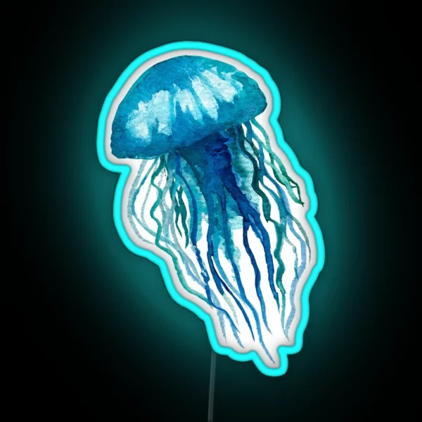 Blue Jellyfish RGB Neon Sign
