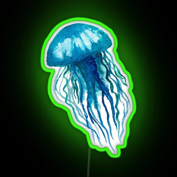 Blue Jellyfish RGB Neon Sign