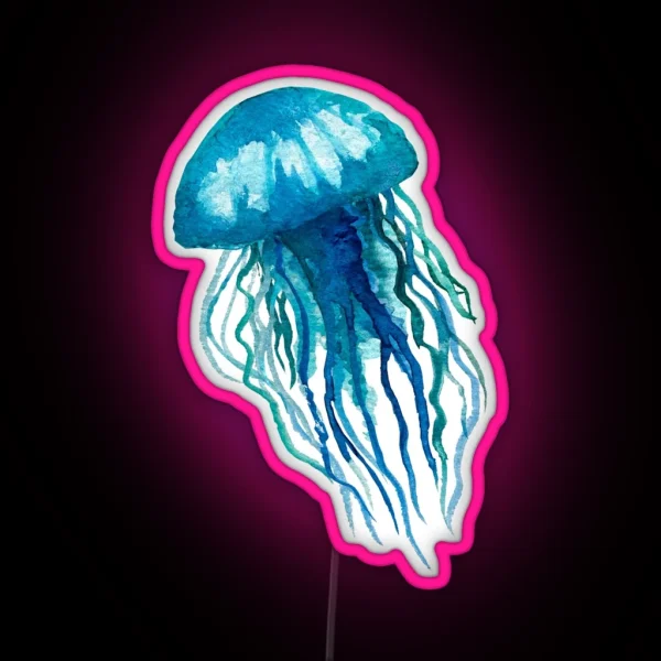 Blue Jellyfish RGB Neon Sign