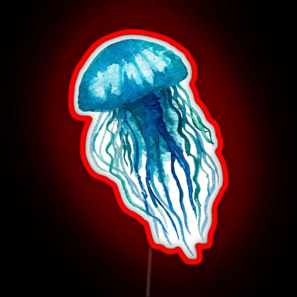 Blue Jellyfish RGB Neon Sign
