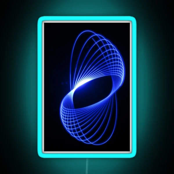 Blue Light Spiral Trails RGB Neon Sign