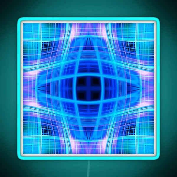 Blue Light Trails Grid RGB Neon Sign
