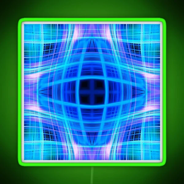 Blue Light Trails Grid RGB Neon Sign