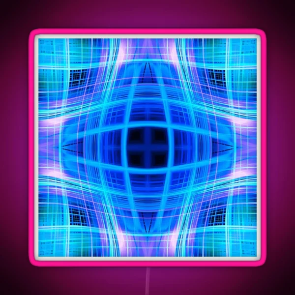 Blue Light Trails Grid RGB Neon Sign