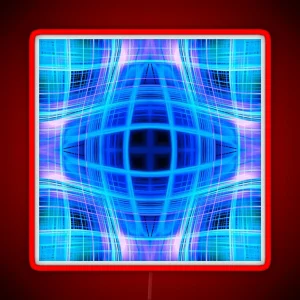 Blue Light Trails Grid RGB Neon Sign