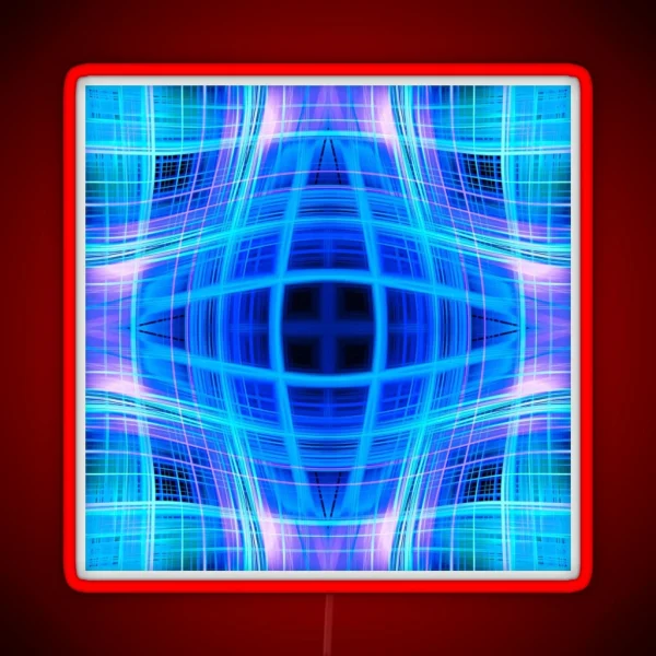 Blue Light Trails Grid RGB Neon Sign