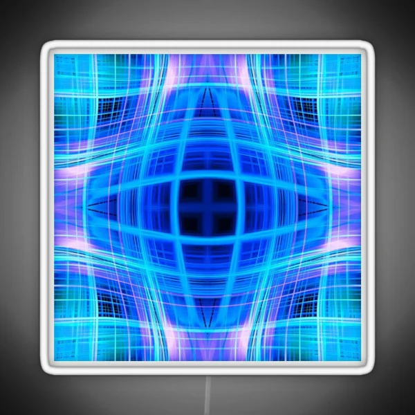 Blue Light Trails Grid RGB Neon Sign