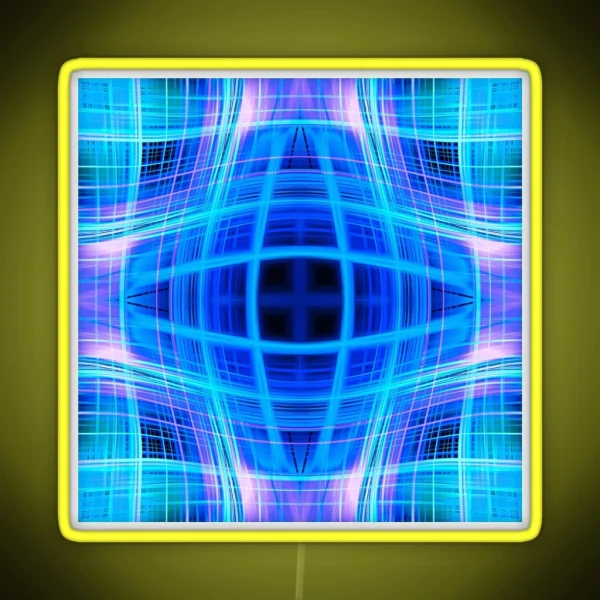 Blue Light Trails Grid RGB Neon Sign