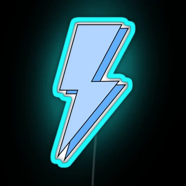 Blue Lightning Bolt RGB Neon Sign
