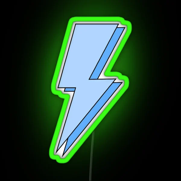 Blue Lightning Bolt RGB Neon Sign