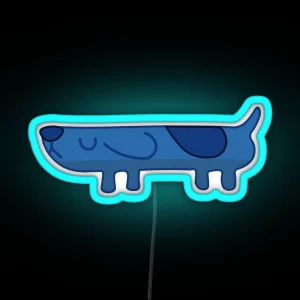 Blue Long Dog RGB Neon Sign