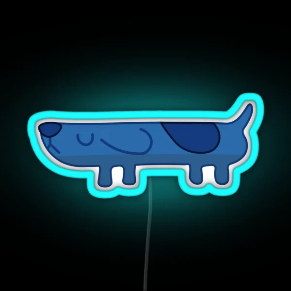 Blue Long Dog RGB Neon Sign